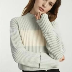 Everlane Organic Cotton Cropped Colorblock Sweater M